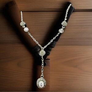 Vintage Judith Jack Sterling Silver Art Deco Style Necklace